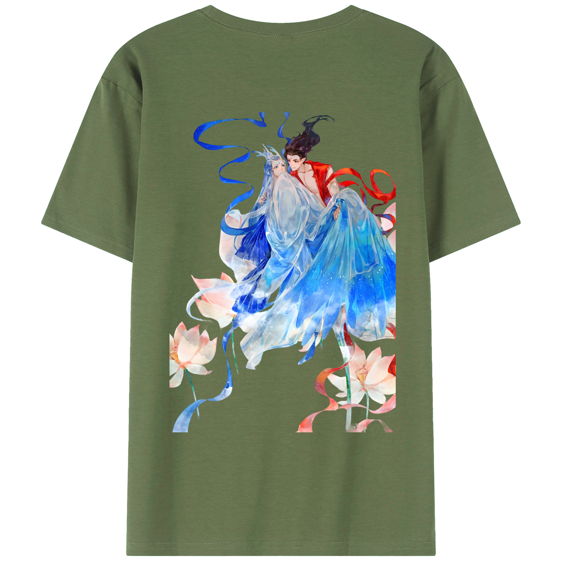 （画像用） Ne Zha 2 ナタ 魔童の大暴れ 綿100％ メンズ半袖Tシャツ（バックプリント） 通気性